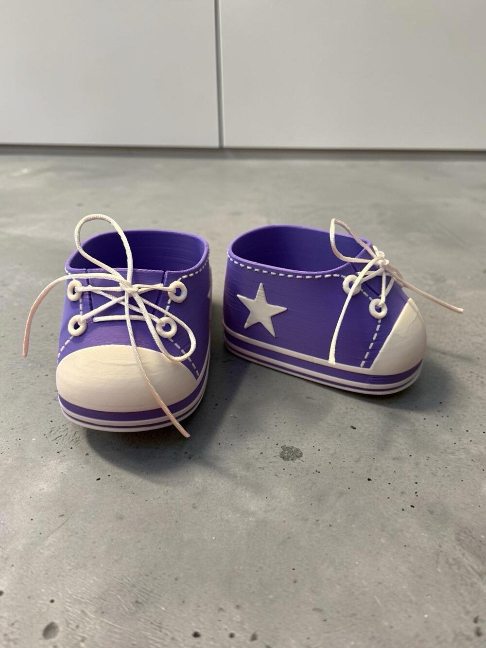 Replacement Shoes For 16” Cabbage Patch Kid 3D Printed - Star Sneakers Purple
